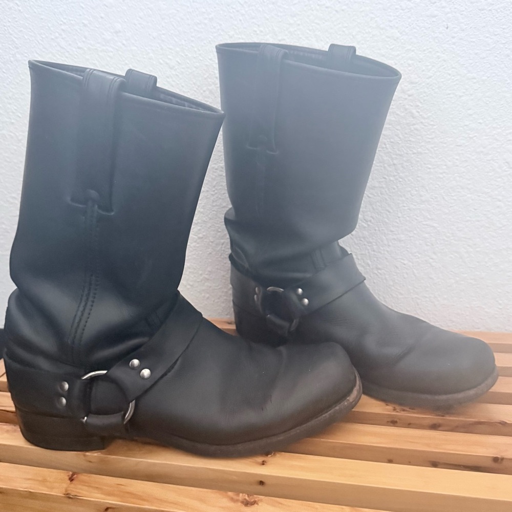 Men’s Frye harness motorcycle boots black size 11 - Picture 3 of 7